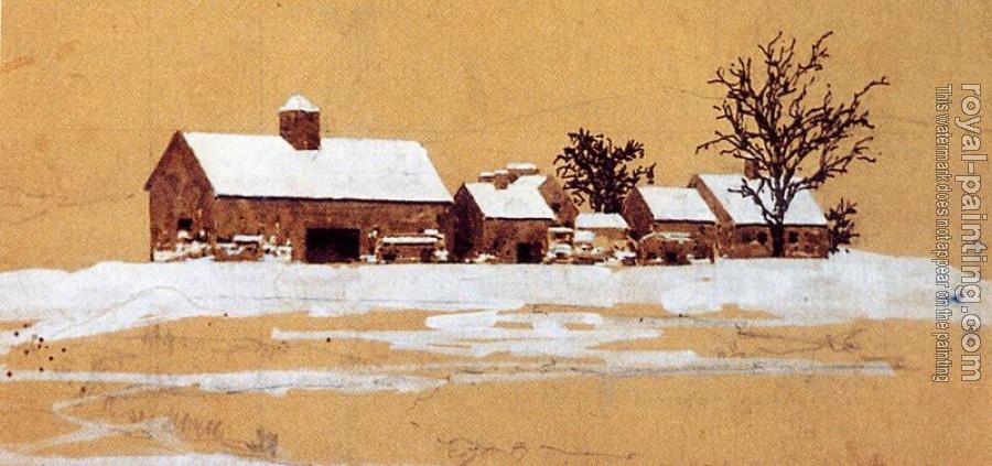 Maxfield Parrish : Study for Hiltop farm, Winter